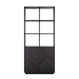 7377 - Display cabinet Blackbone brass 2-doors (Black rustic)