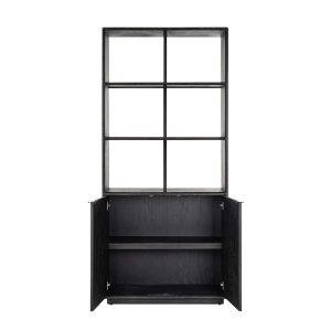 7377 - Display cabinet Blackbone brass 2-doors (Black rustic)