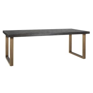 7379 - Dining table Blackbone brass 220 (Black rustic)