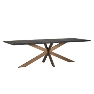 7382 - Dining table Blackbone brass 260 (Black rustic)