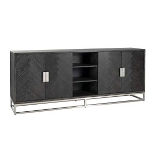 7416 - Sideboard Blackbone silver 4-doors (Black rustic)