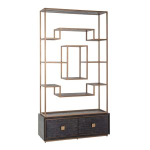 7480 - Display cabinet Hunter 2-drawers (Black rustic)