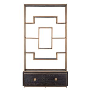 7480 - Display cabinet Hunter 2-drawers (Black rustic)