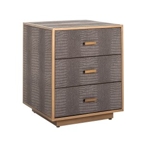 7534 - Nightstand Classio 3-drawers (Brushed Gold)