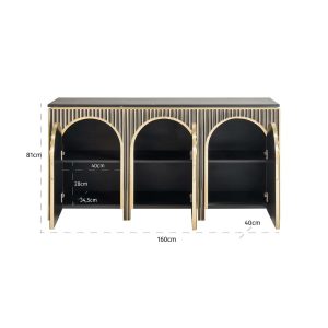 7569 - Sideboard Les Arcs 3-doors (Brushed Gold)