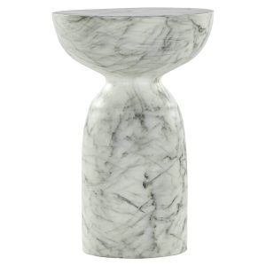 7766 - End table Kita faux white marble (White)