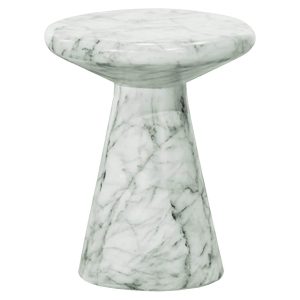 7768 - End table Lohan faux white marble (White)