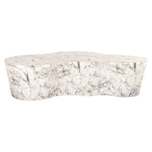 7784 - Coffee table Rockyard faux white marble (White)