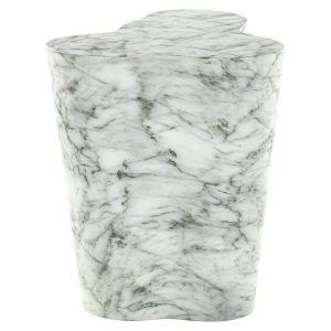 7786 - End table Rockyard faux white marble (White)