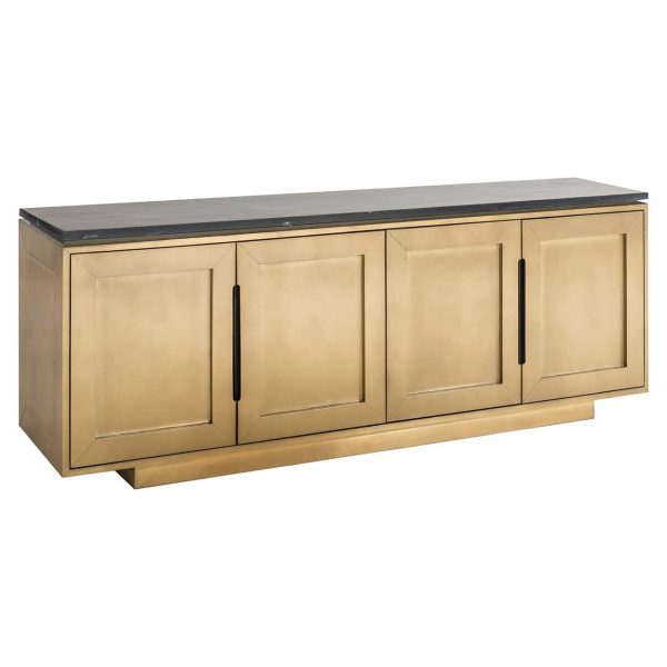 7890 - Sideboard Finsbury 4-doors (Black/gold)