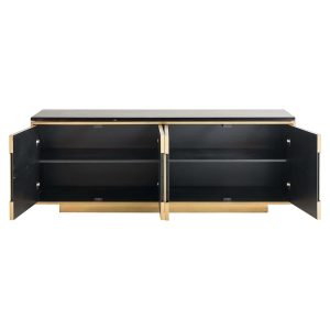 7890 - Sideboard Finsbury 4-doors (Black/gold)