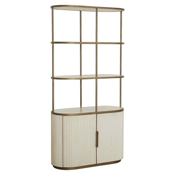 8104 - Display cabinet Tivoli 2-doors 3 open shelves (White)