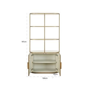 8104 - Display cabinet Tivoli 2-doors 3 open shelves (White)