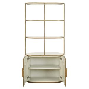 8104 - Display cabinet Tivoli 2-doors 3 open shelves (White)