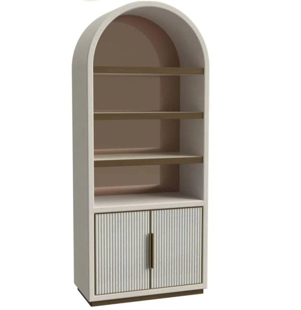 8105 - Display cabinet Tivoli with arched top 2-doors 3-shelves (White)