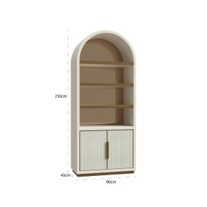 8105 - Display cabinet Tivoli with arched top 2-doors 3-shelves (White)