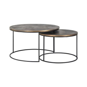 825194 - Coffee table Tulum set of 2 (Brushed Gold)