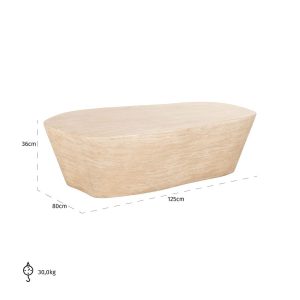 8678 - Coffee table Fictus 125 faux travertine (Beige)