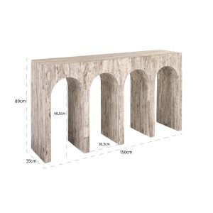 8682 - Console La Rague natural grey travertine (Grijs)