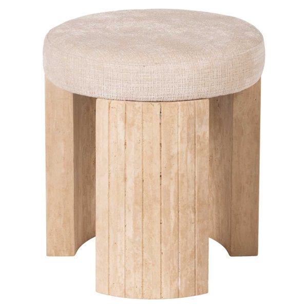 8683 - Pouffe Gallice natural beige travertine (Beige)