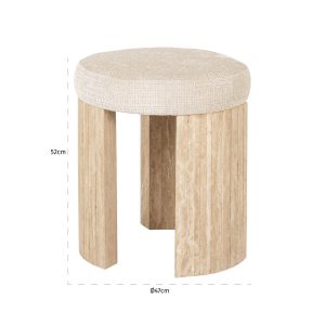 8683 - Pouffe Gallice natural beige travertine (Beige)