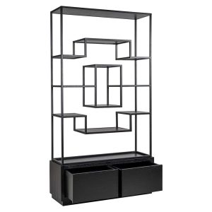 8812 BLACK - Display cabinet Bonvoy black 2-drawers (Black)