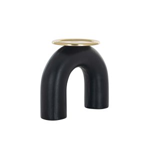 -KA-0178 - Candle holder Femke big (Black/gold)