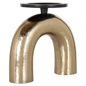 -KA-0195 - Candle holder Jadey small (Black/gold)