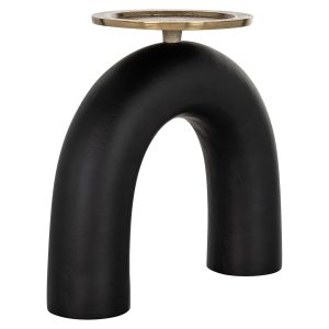 -KA-0205 - Candle holder Livi big (Black/gold)