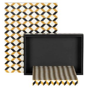 -JB-0080 - Storage box Frences set of 2 (Black/gold)