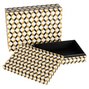 -JB-0080 - Storage box Frences set of 2 (Black/gold)