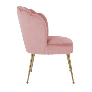 S4445 PINK VELVET - Chair Pippa pink velvet / gold (Quartz Pink 700)