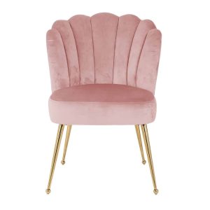 S4445 PINK VELVET - Chair Pippa pink velvet / gold (Quartz Pink 700)