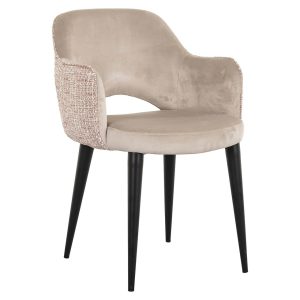 S4483 TRENDY ROSE - Chair Giovanna khaki velvet / trendy rose (Be trendy 1673 rose)