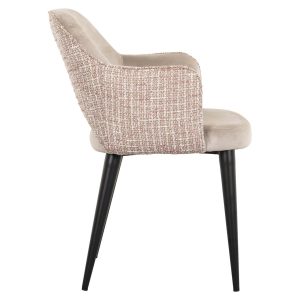 S4483 TRENDY ROSE - Chair Giovanna khaki velvet / trendy rose (Be trendy 1673 rose)