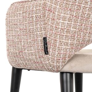 S4483 TRENDY ROSE - Chair Giovanna khaki velvet / trendy rose (Be trendy 1673 rose)