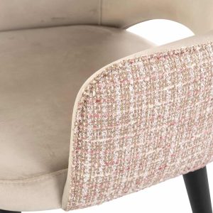 S4483 TRENDY ROSE - Chair Giovanna khaki velvet / trendy rose (Be trendy 1673 rose)