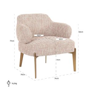 S4558 TRENDY ROSE - Lounge chair Venus trendy rose (Be trendy 1673 rose)