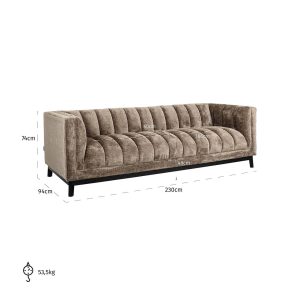 S5141 FR STONE CHENILLE - Sofa Beaudy stone chenille fire retardant (Niagara 104 Stone Chenille)