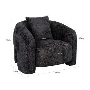 S5168 LOVELY BLACK - Lounge chair Milania lovely black (Be Lovely 17 Black)