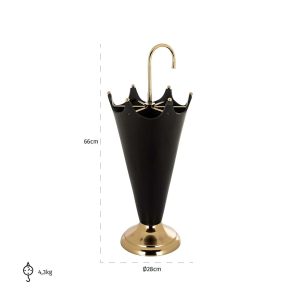 -US-0001 - Umbrella stand Jytte (Black/gold)