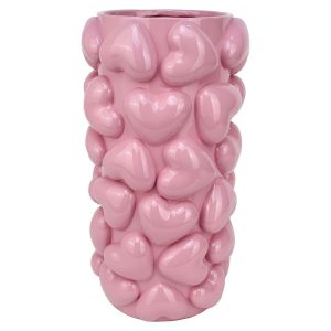 -VA-0353 - Vase Ensy hearts pink (Pink)