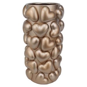 -VA-0354 - Vase Ensy hearts gold (Gold)