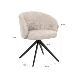 S4623 NATURAL MIAMI - Swivel chair Olivia natural miami (Miami 01 Natural)